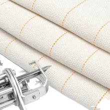 White Cotton Poly Tufting Fabric Embroidered Monks Pattern Plaid Style Water-Soluble Fusible Backing for Home Textiles for Girls