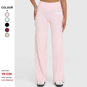 Customizable High Waist Flared Pants in Various Organic Cotton Styles Butt-Lifting Workout Wide-Leg Pants Women Flare Yoga Pants