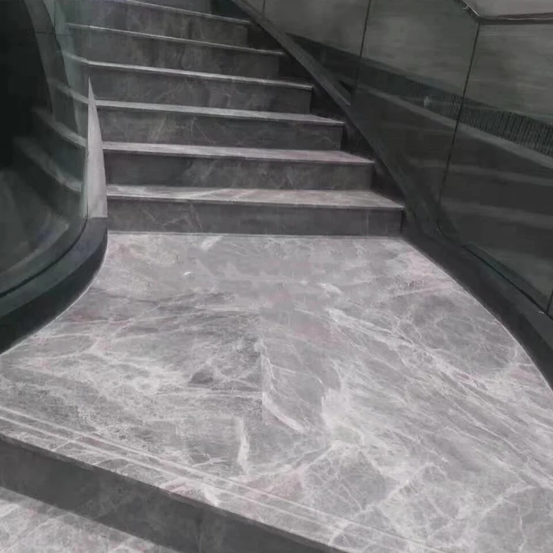 Natural Tiles And Marble Stone Cut To Size Light Grey Marble For House Stairs Flooring
