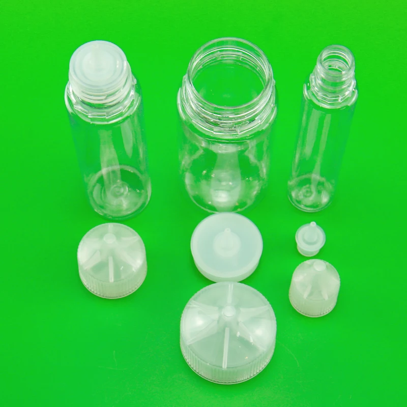 Transparent V3 PET Plastic Squeeze Dropper Bottle 10ml 30ml 60ml 100ml Tamper Proof Lids for Juice Packaging Box Logo Print