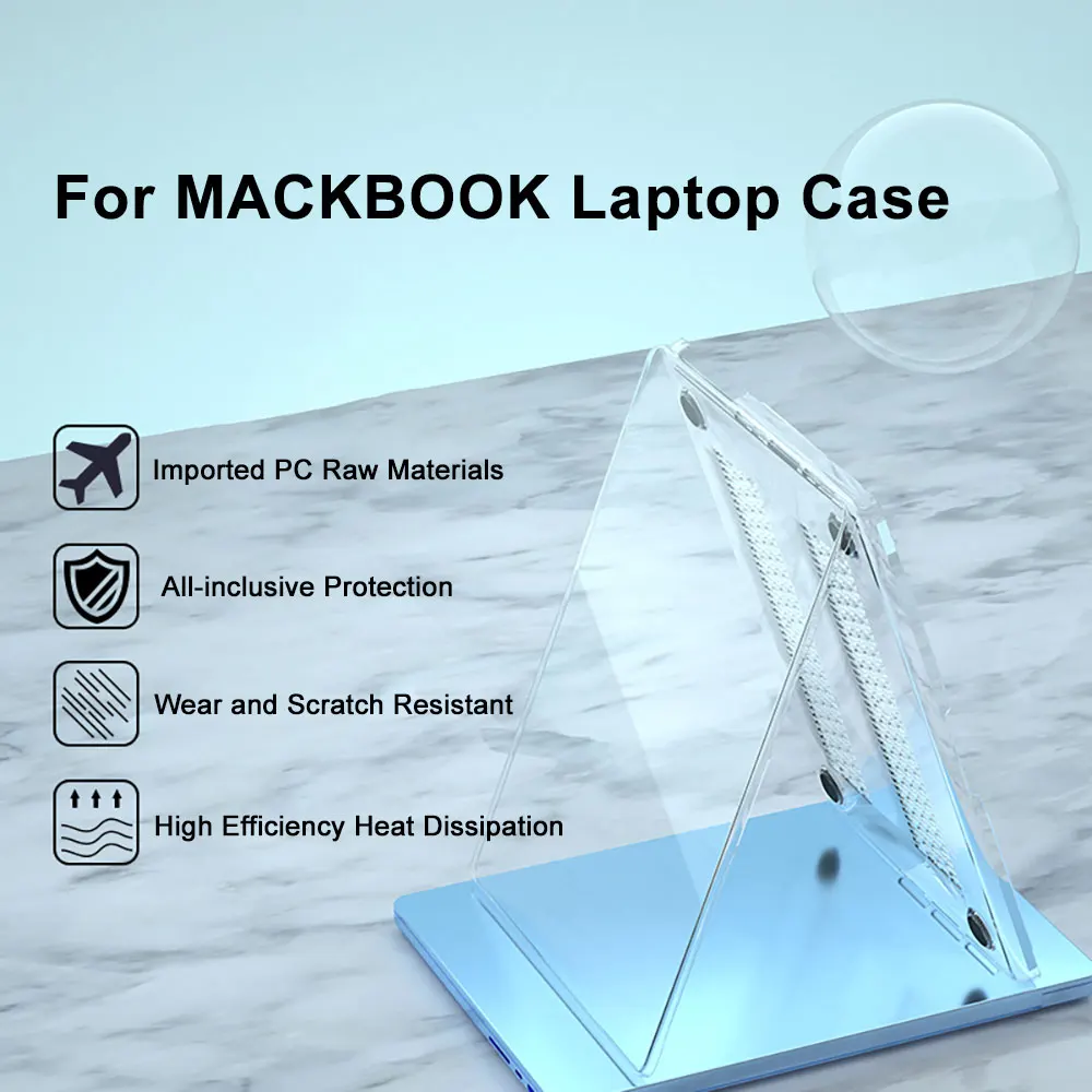 Laudtec BJK03 Portable Clear Notebook Tpu Pc Cover Colourful Transparent Lap Top Laptop Case For Macbook Air 15 Pro 14 details