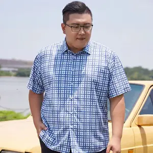 Summer Regenerated Fibre Shirt Slim Plus Size Short Sleeve Shirt Men's Loose Casual Button Half Sleeve