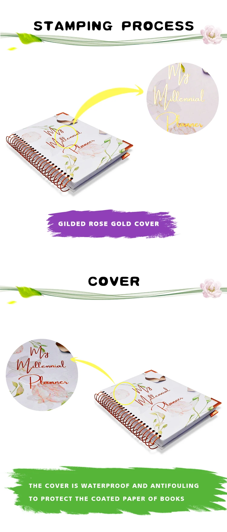 Jame Book Printing Planners Agenda Diary Calendar Spiral Notebooks Note Book Custom logo Custom Journal supplier