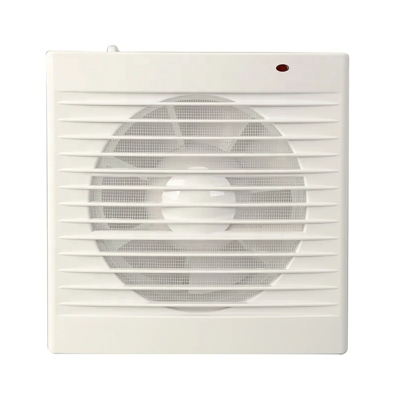 4 Inch Customization Square Wall Mounted Bathroom Ventilating Fan China Ultra Quiet Fan Impeller with LED Light Exhaust Fan