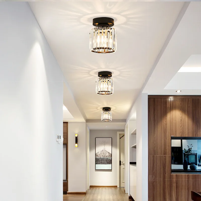 Modern Gold Glass E27 LED Ceiling Light for Hallway Aisles