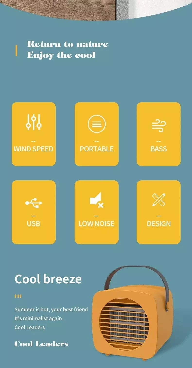 Portable Desktop Air Cooler Fan With 3 Modes And Water Mist_voghion.com