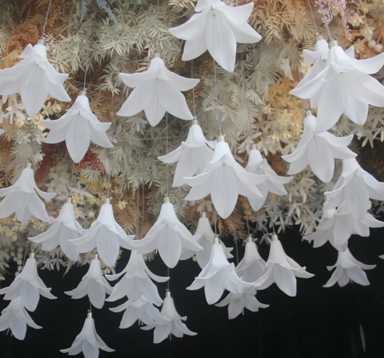 New Wedding Ceiling Luminous Lily String Lights Sen Wedding Stage Background Decoration Welcome Area Road Ornament