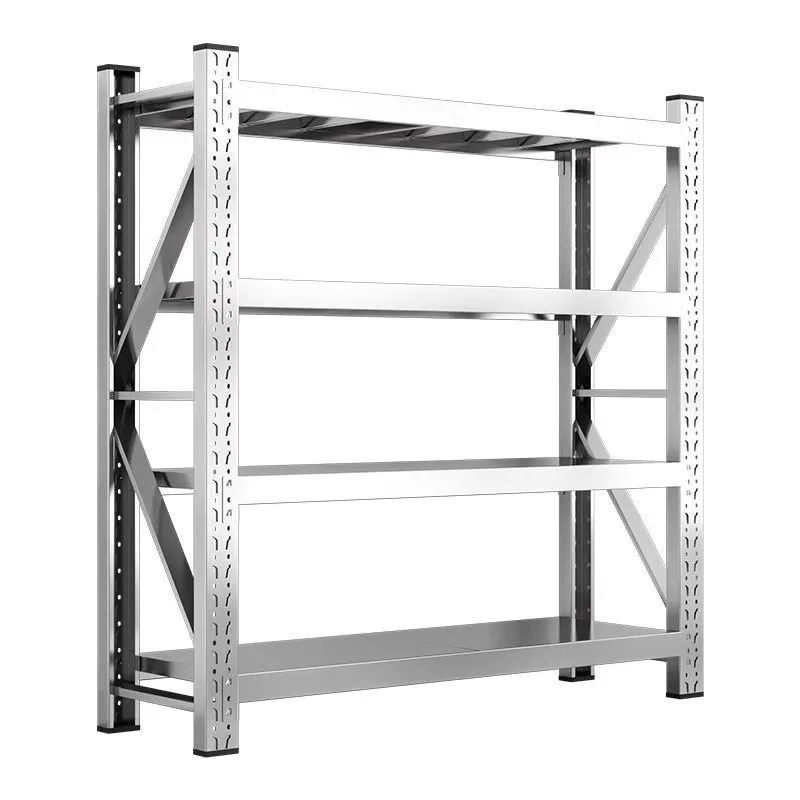 Stainless Steel Storage Rack SUS201 with Adjustable Shelves for Warehouse and Commercial Use