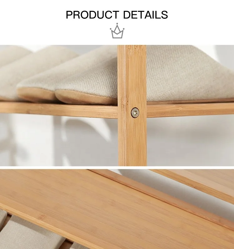 
 Бамбуковая деревянная стойка для обуви, полка для обуви, органайзер для хранения, отдельно стоящая деревянная стойка для обуви  