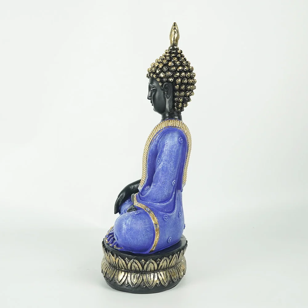 Wholesale Hotsell Home Decor Resin Figurine, Small Size Tabletop Sitting Buddha on Lotus Throne
