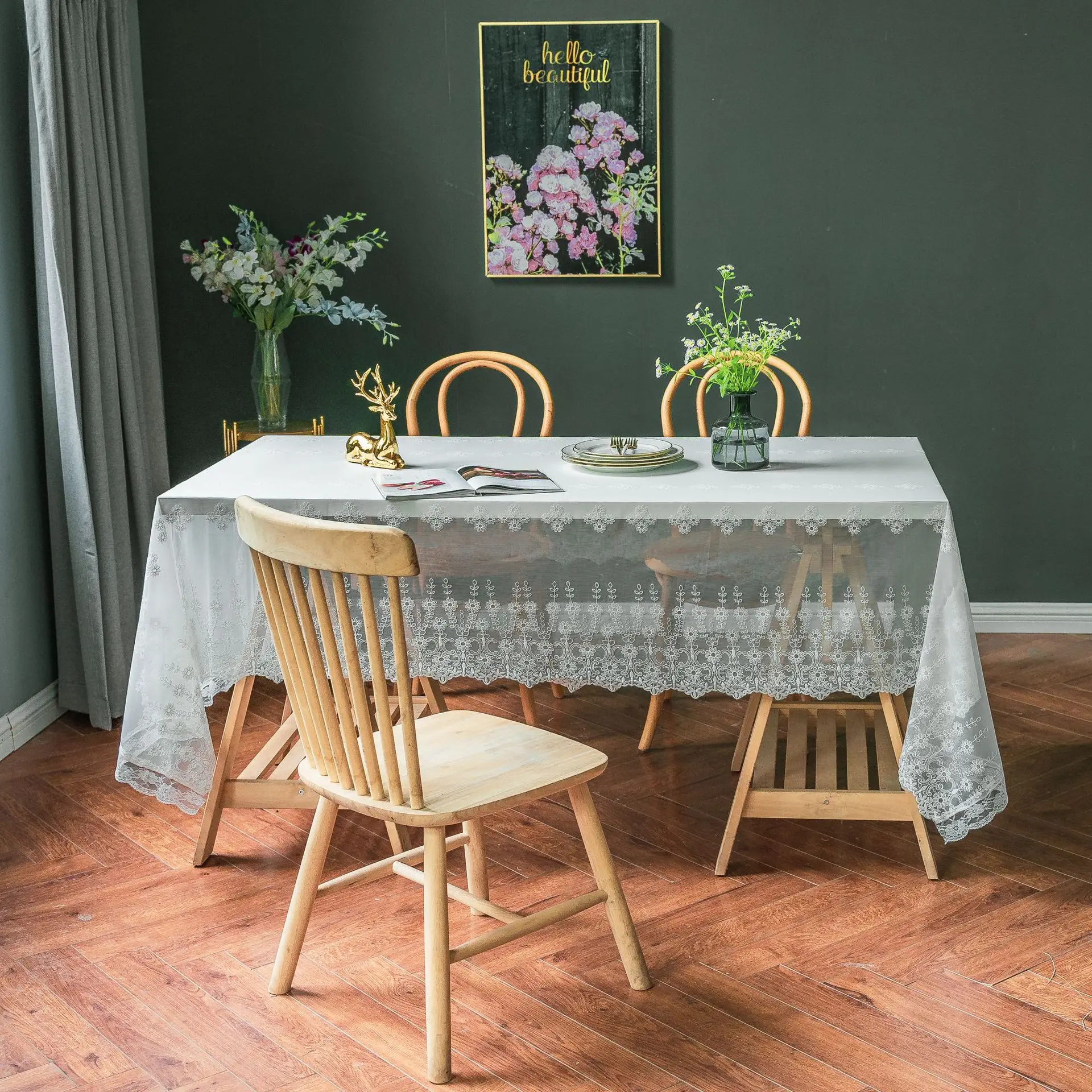 Белая шифоновая скатерть из 100% полиэстера, шифоновая Скатерть для свадьбы, Рождества