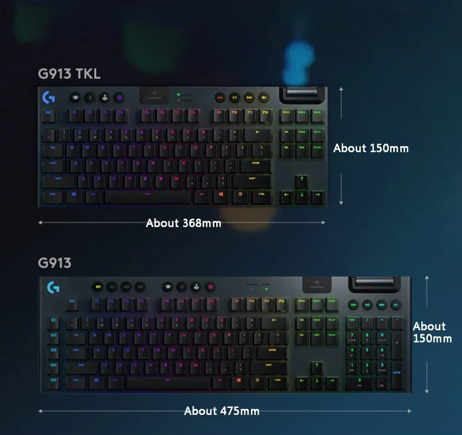 Logitech G913 TKL RGB Gaming Keyboard - Waterproof & Wireless
