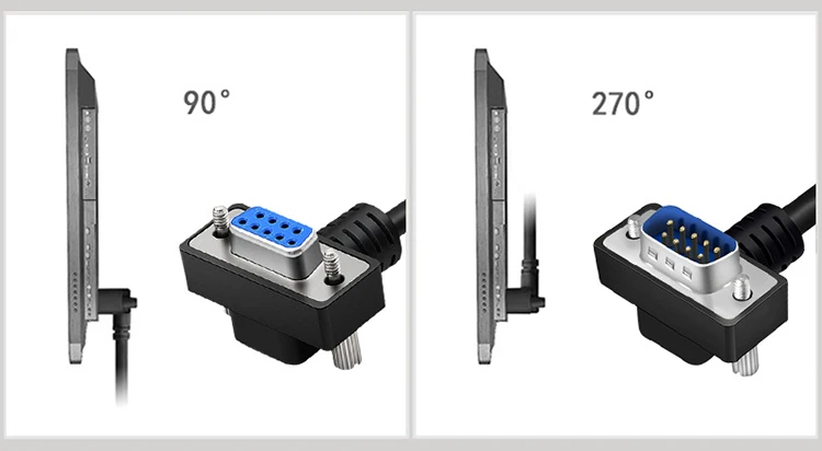 Rs232 Db9สายเคเบิลอนุกรม Mf D-sub 9p Db9ชายไปยัง Db9มุมขวาหญิง Rs232สาย ...