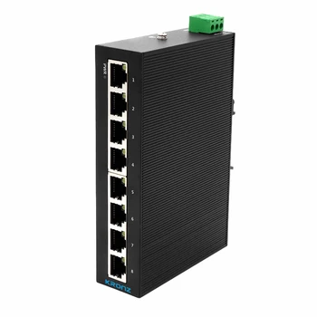 KRONZ 8 Port Industrial Switch 10/100/1000 M bit/s DIN Rail Network Ethernet 8 Gang Light Switches IP40 Ethernet Switches