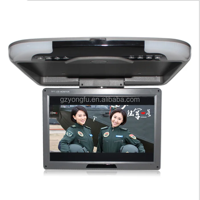 12 Inch Overhead Monitor Digital Tv Screen Vehicle Flip Down Roof Video Player Car Roof Mounted LCD Ceiling Monitor