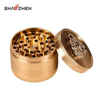 Hot Selling Wholesale Customization 4-Layers 63MM Smoke Grinders Aluminum Alloy Dry Herb Grinder for Coffee Beans and Spice