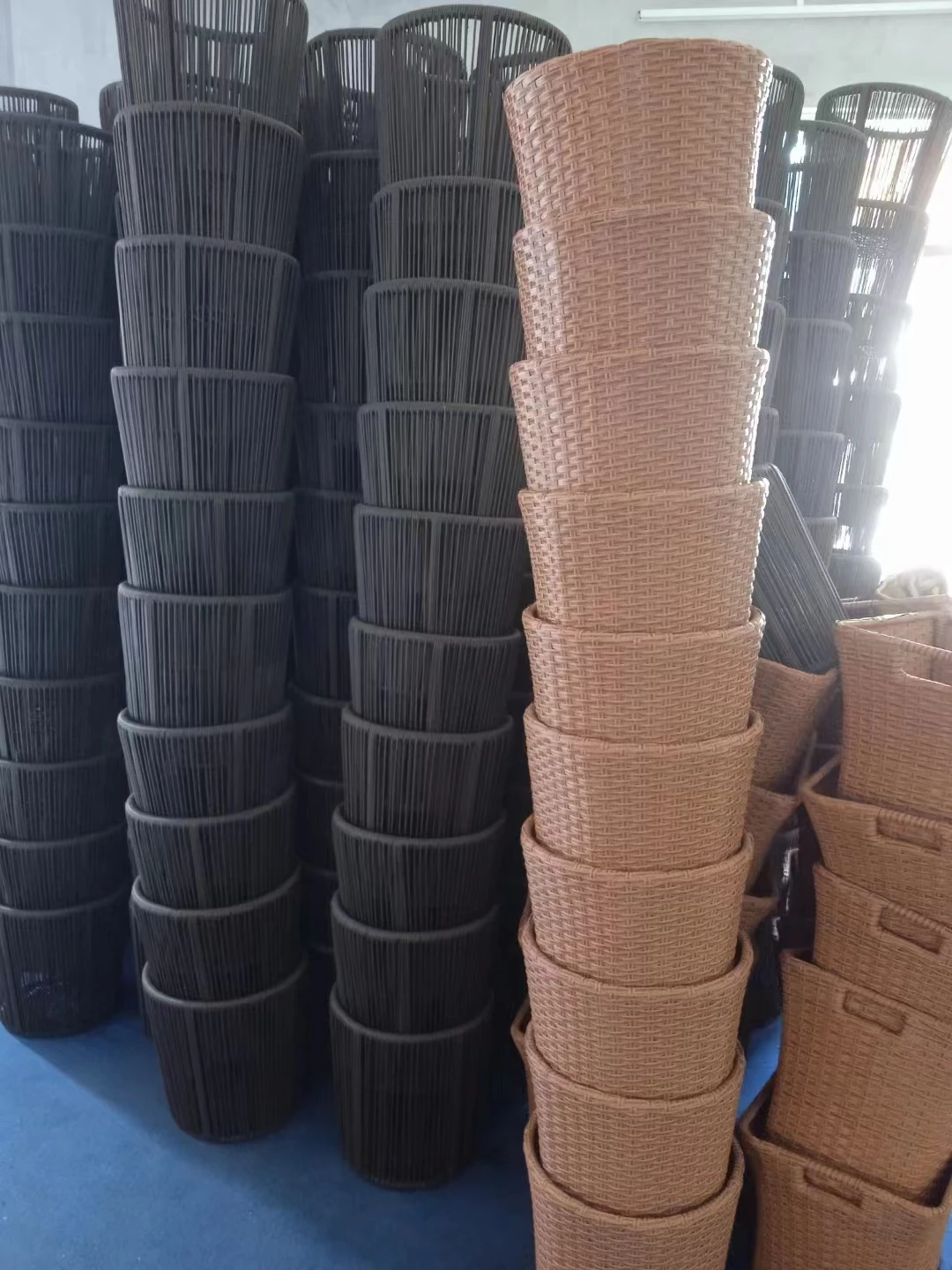 Simple Handwoven Pp Rattan Bread Basket Durable Vegetable Fruit Basket