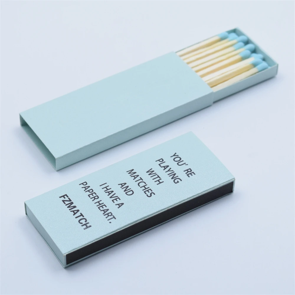 Luxury Custom LOGO Color Matches Long Pole Matchbox With Wooden Bulk Sales matchbox Customized Match Boxes
