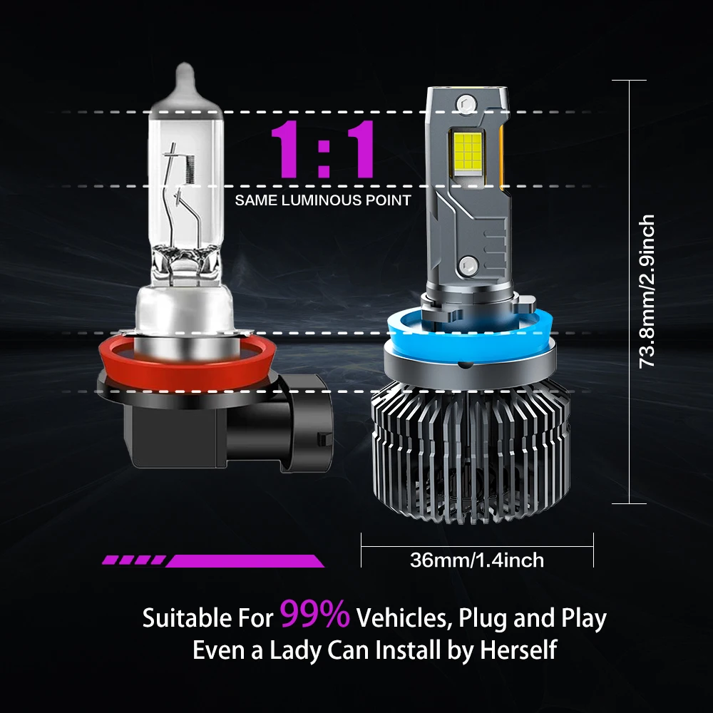 X-7SEVEN Ares 240W LED Headlight Conversion Kit - 65000LM H7 H11