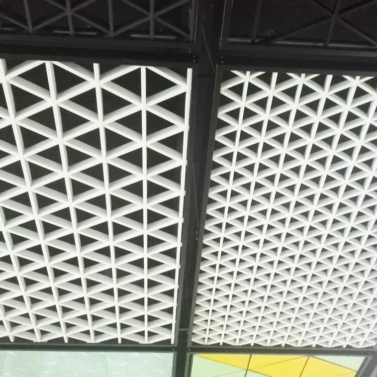 Aluminum Open Cell Ceiling System Triangle Grid Ceiling For Interior ...