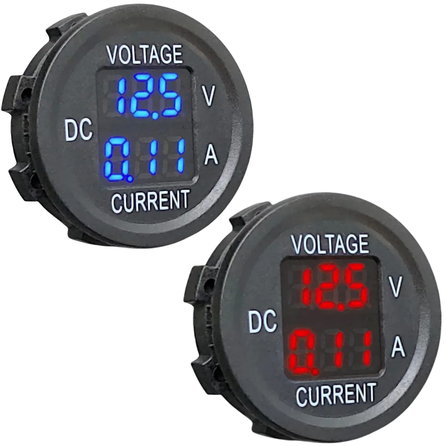 12V DC Voltmeter Ammeter Round LED Digital Display Boat Motorcycle Waterproof Volt Amp Meter Car Battery Voltage Monitor Tester