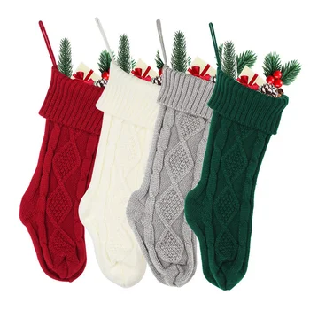 Christmas gift bag large 46CM knitted socks scene decoration European and American candy socks Christmas socks