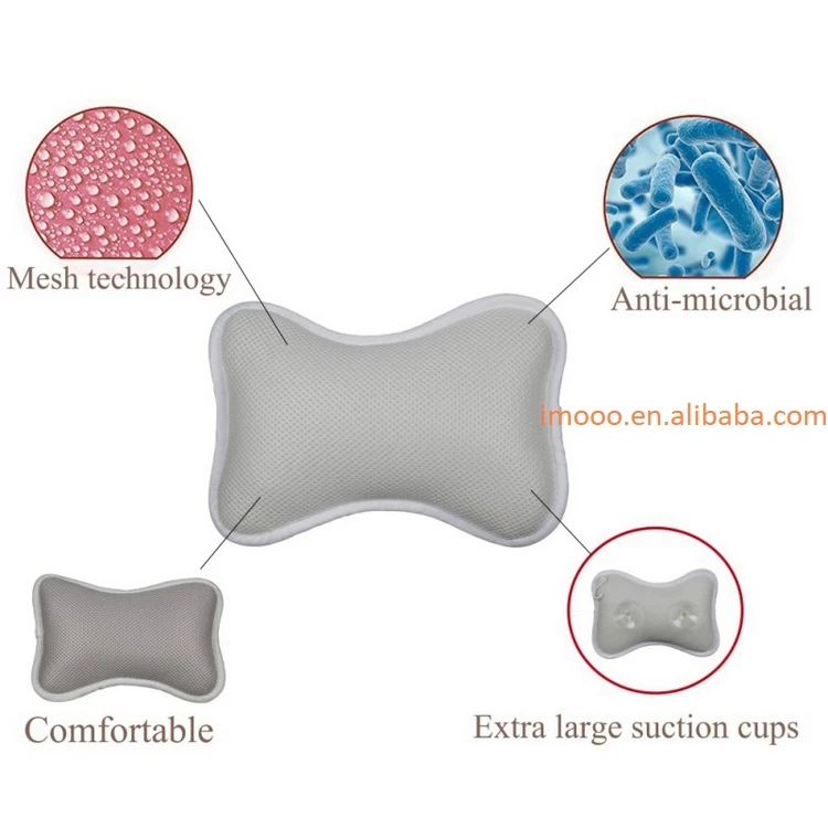 Factory Price Badesofa 3D Mesh Spa Bathtub Headrest Pillow With Suction  Cups Non-Slip Cushion Bath Tub Spa Pillow For Neck Back - Buy Factory Price  Badesofa 3D Mesh Spa Bathtub Headrest Pillow