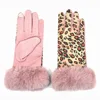 Leopard print gloves-pink