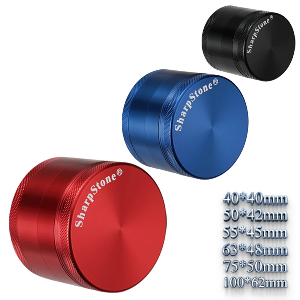 Sharpstone Aluminum Alloy 4-layer Diameter 40  50  55  63  75  100mm Metal Cigarette Grinder Zinc Alloy Manual Herb Grinder