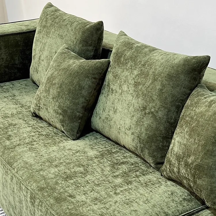 Customisable Scandinavian Compression Olive Green Combination Sofa, Bedroom Simple Casual High Density Foam Modular Sofa