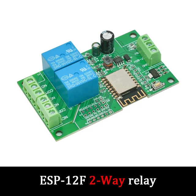 2x ESP8266 ESP-12F WiFi Relais-Modul 2CH 5V / 8-80V, Entwicklungskarte Mit IDE-Unterstützung