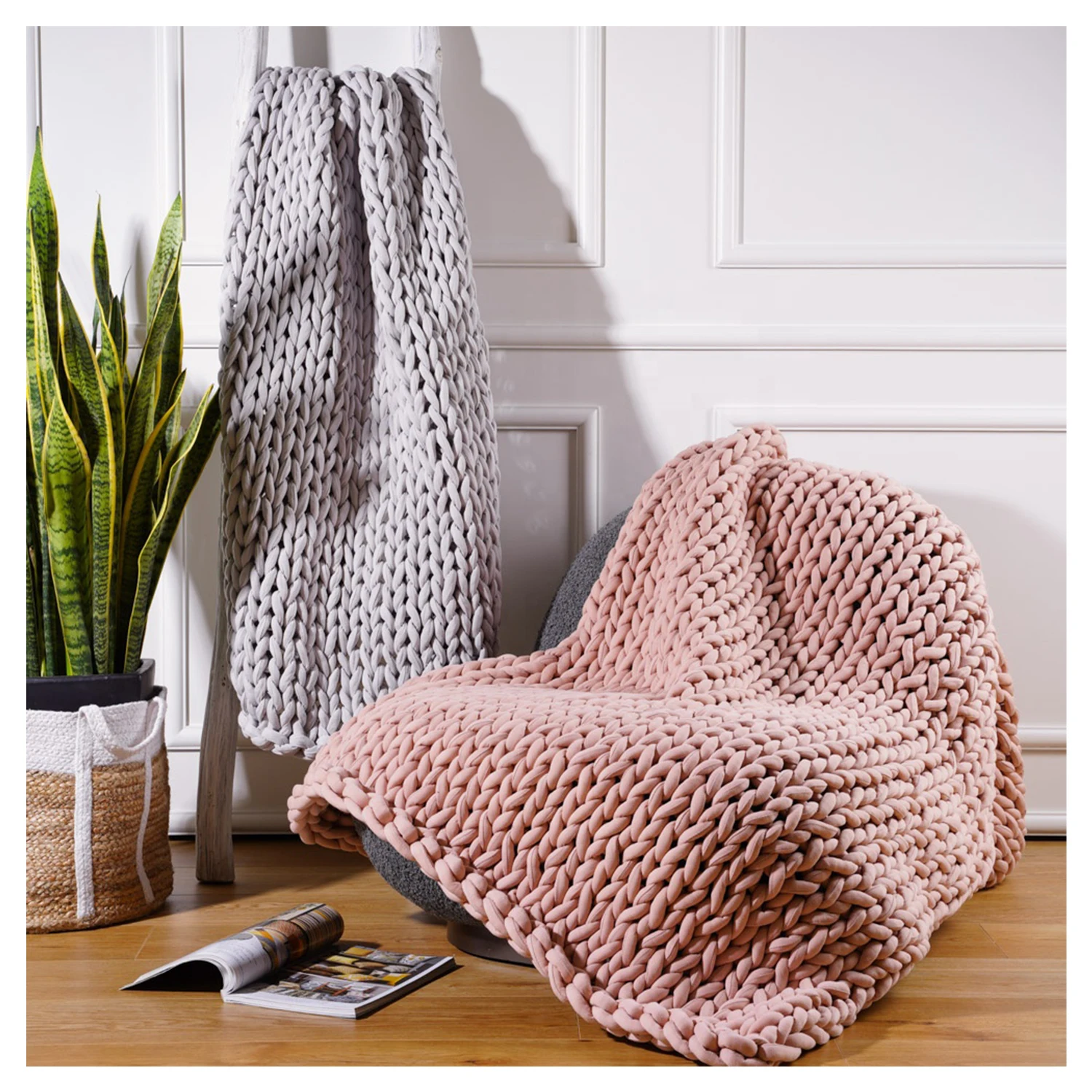 Riesige Garn-boho-decke,Handgefertigt,Kabelgestrickt,Grob Gestrickt,Geflochten,Sensorische Autismus-gewichtsdecke Für Den Winter