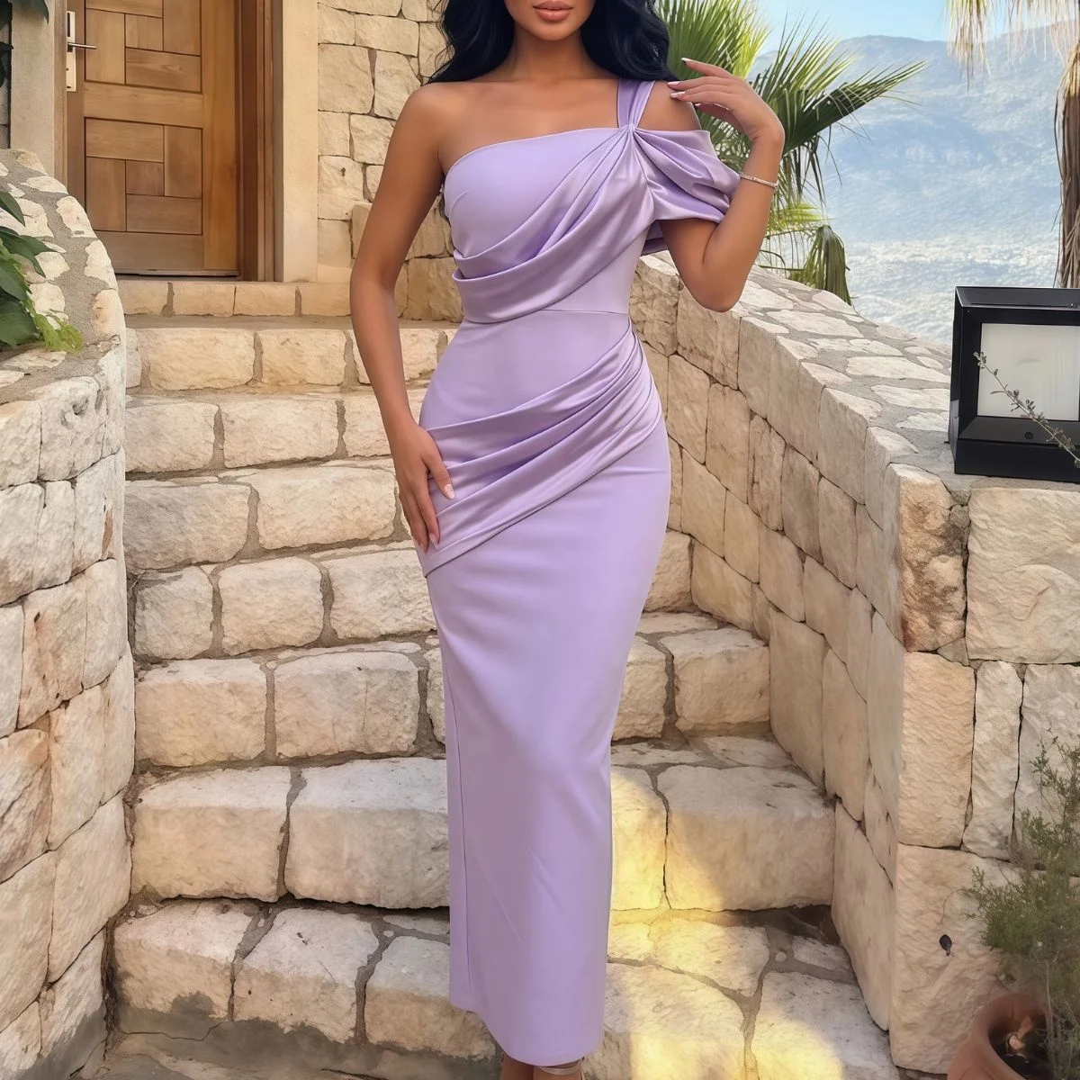Ocstrade Custom Women Purple Bandage Shape Wear Dress Manufacturer High Waist Women Off Shoulder Sleeveless Chic Evening Dresses