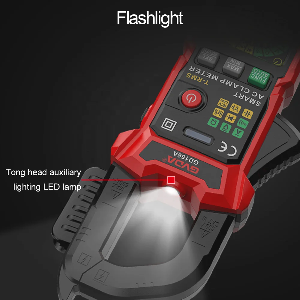 GVDA Digital Clamp Meter AC/DC True MS Multimeter Anto-Ranging Tester Current Clamp Digital Ammeter Clamp Meter