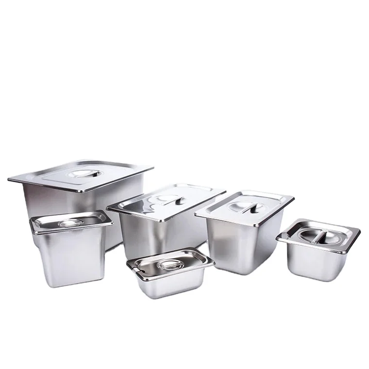 Eco-Friendly Catering Equipment Stainless Steel Chafing Dish GN Pot GN Pan Square Plate Serving Tray Presentation Accessories