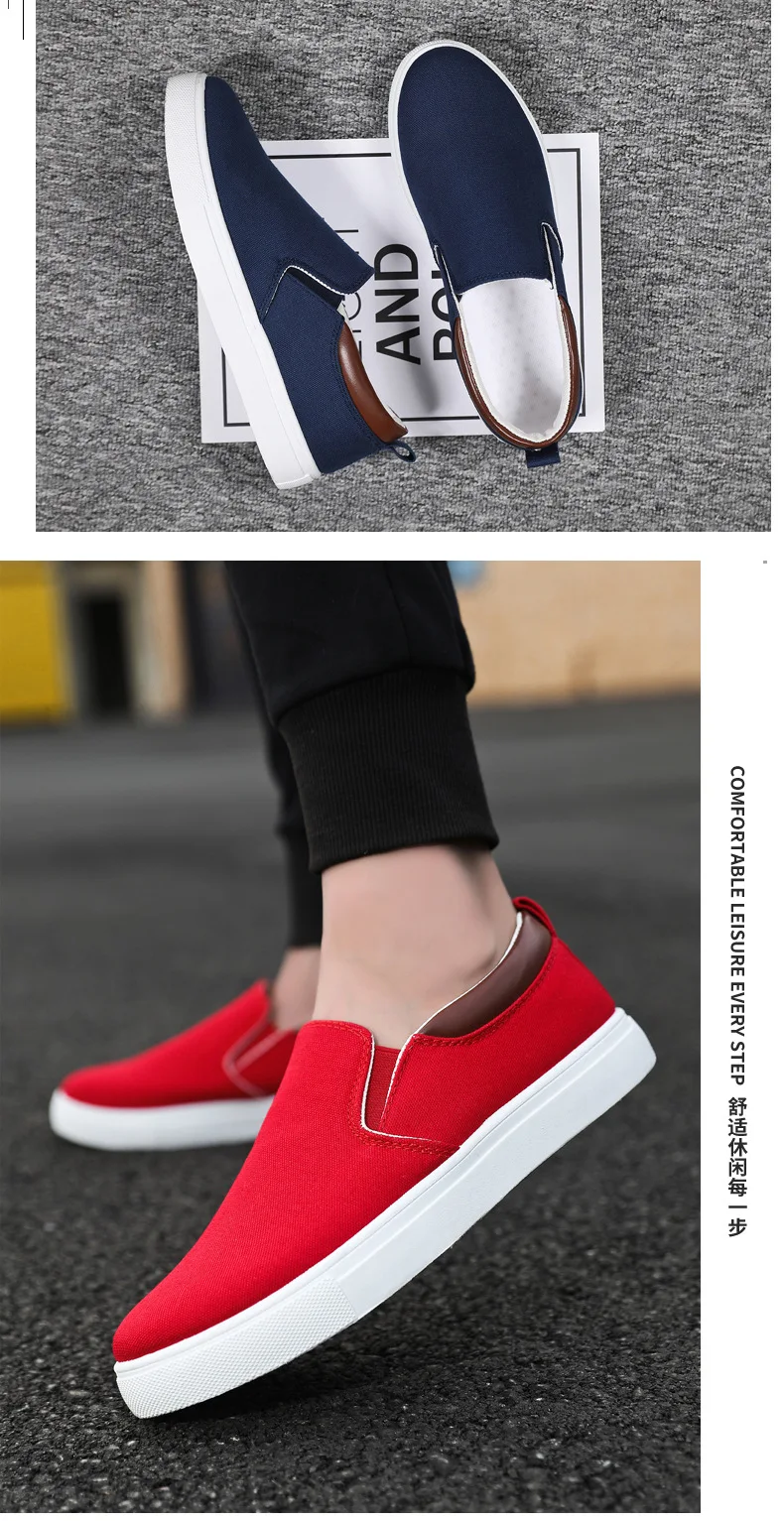 Cheap Men's Casual Shoes Autumn Low-top Fisherman Shoes Canvas Shoes Board  Shoes Men's Slip-on Lazy Shoes Cloth Shoes Fashionable Men's Shoes