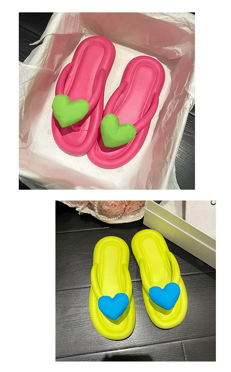 Super Cute Rainbow Slippers Women 2023 Summer Beach Flip-flops Girls Casual Flat Shoes