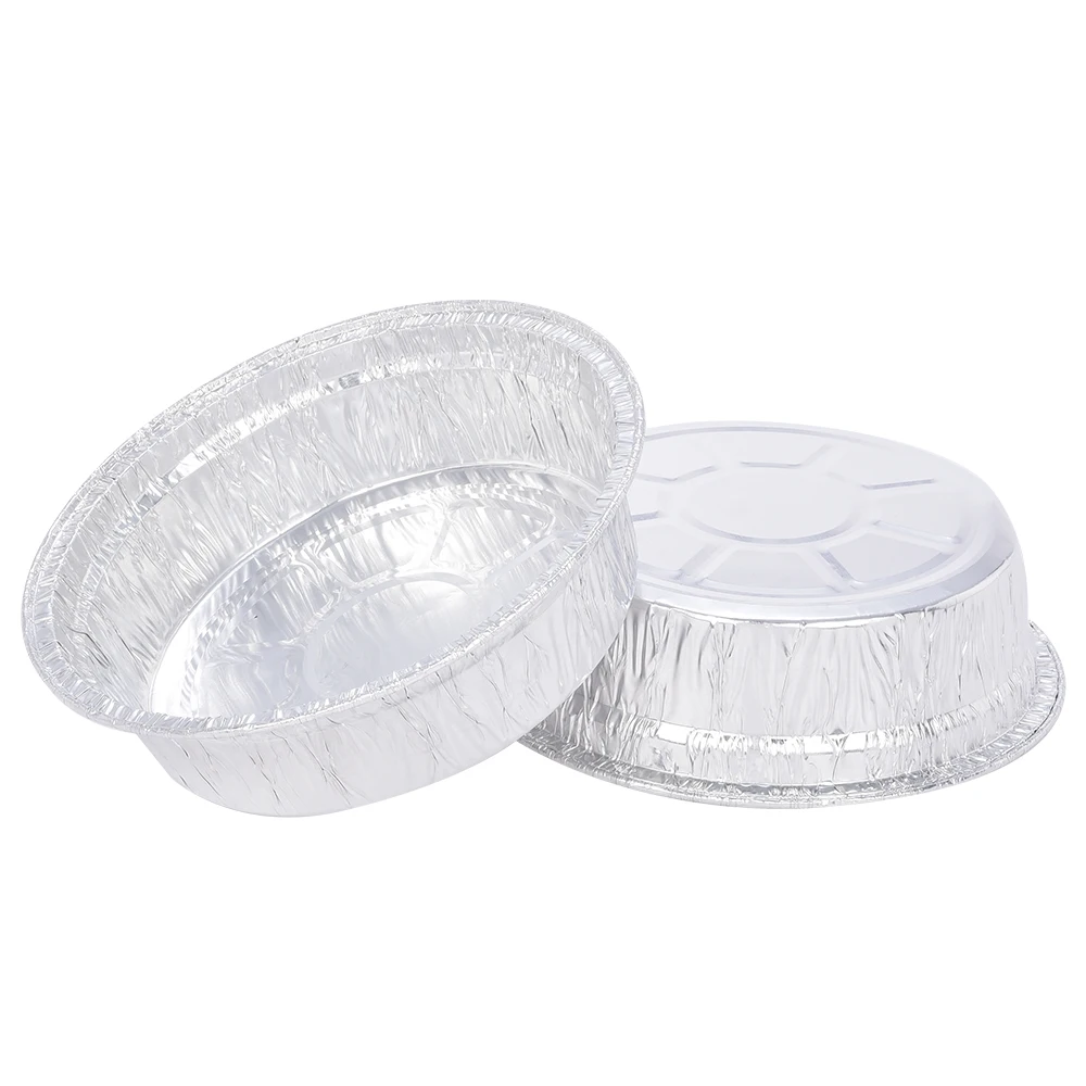 TIA YB88 Eight Inch Deep Loading Disc High Heat Resistant Aluminum Foil Bowl Chili Serving Container Spill Proof Foil Bowl