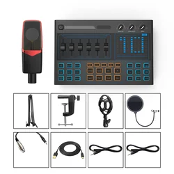 Внешний usb аудио интерфейс для трансляции в реальном времени студийная запись звуковая карта голосовой преобразователь для iphone игр