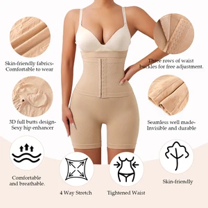 Women's High-Rise Everyday Breathable Firm Shapewear Knitted Bikini Panties Plus Size Solid Triangle Button Nylon Abdomen