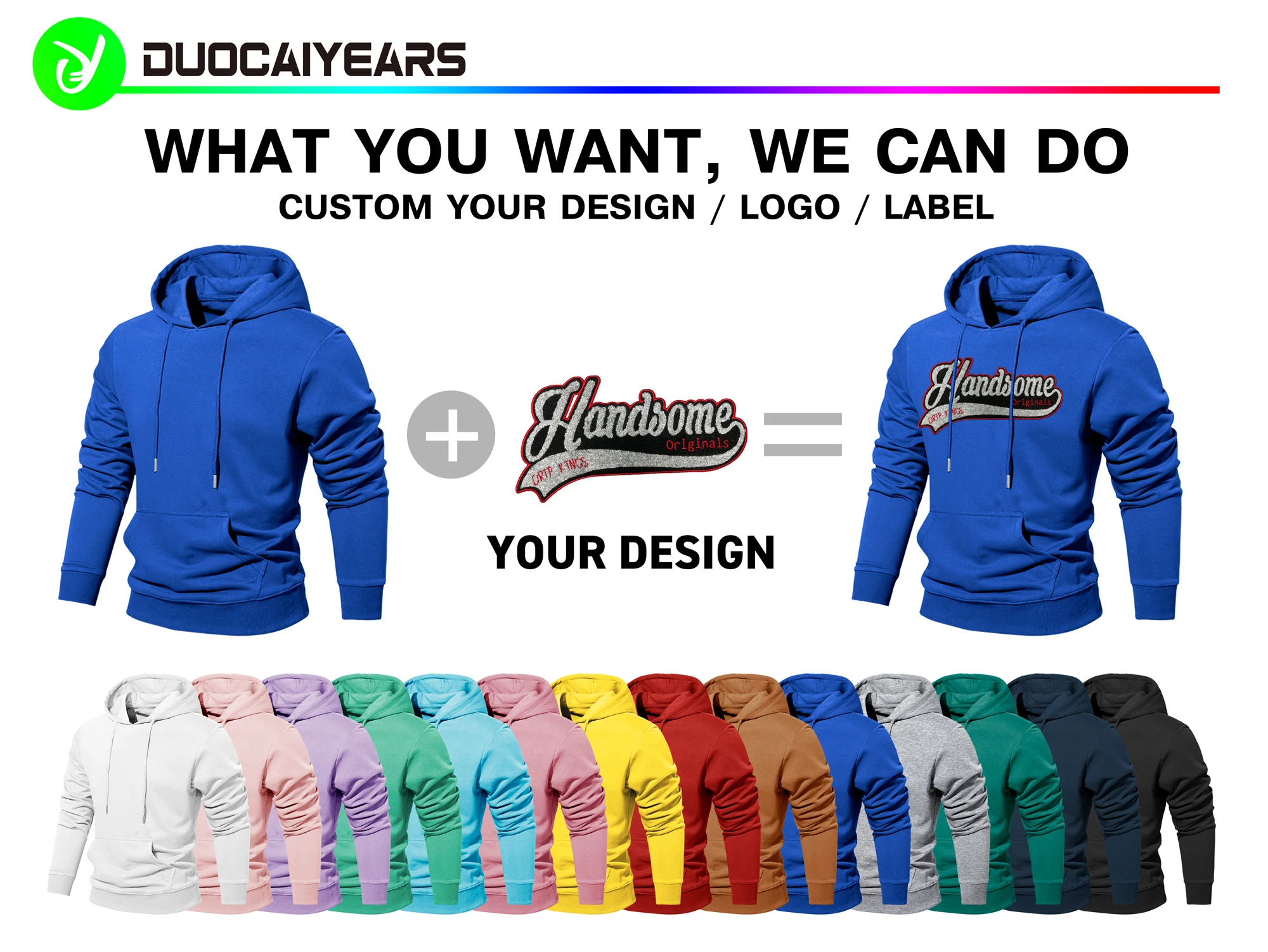 Wholesale Cotton Unisex Hoodie Set,Custom Logo Blank Sweatsuits