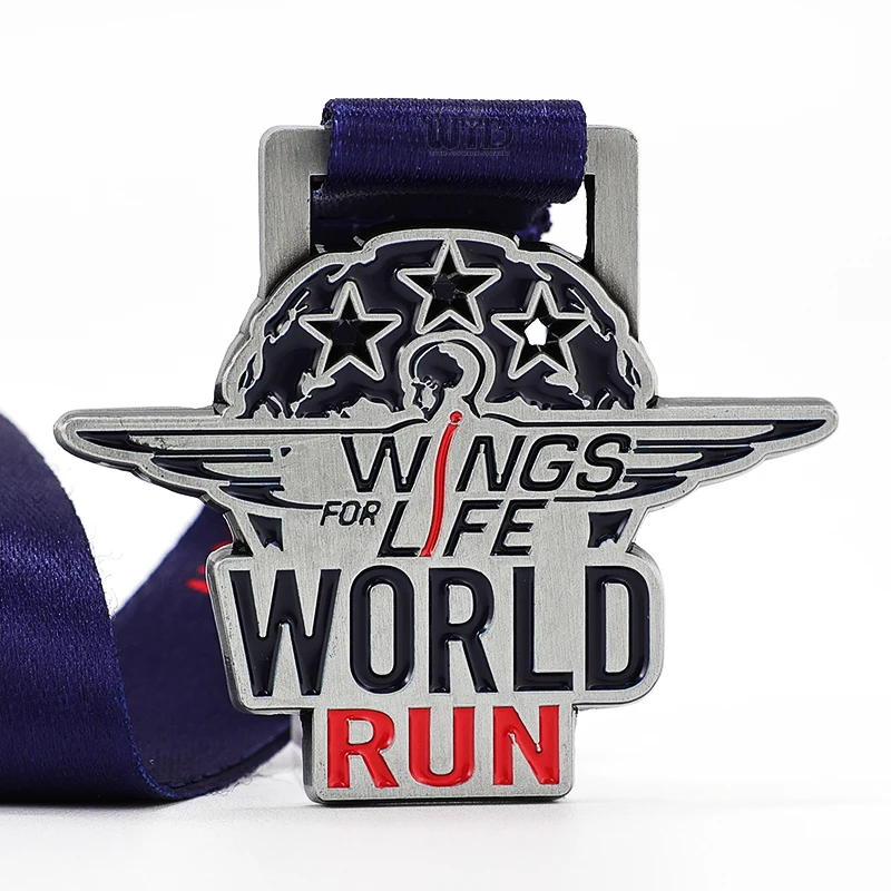 Manufacturer Custom Metal Sports Medal Running Challenge Finisher Souvenir Sublimation Marathon Race Ribbon Trophies Medals