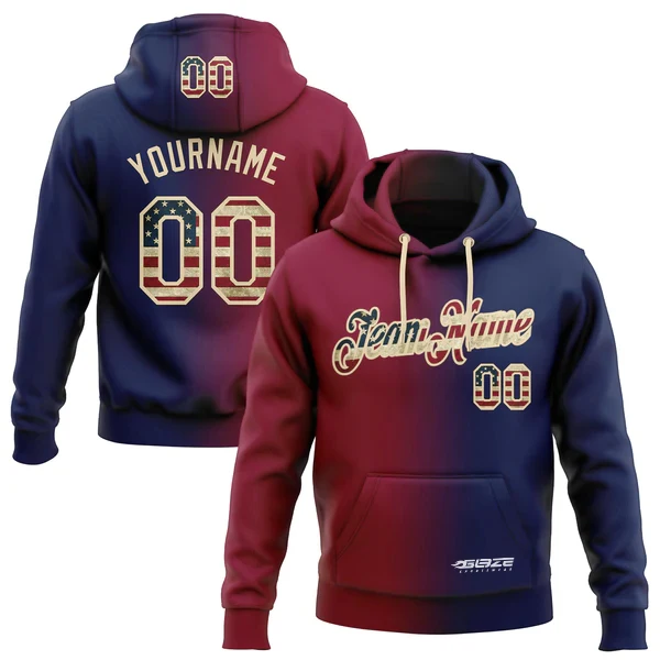 Sample Custom Team Logo and Number Sublimation Hoodies Color Matching Warm Pullover Hoodie Baseball Hoodie
