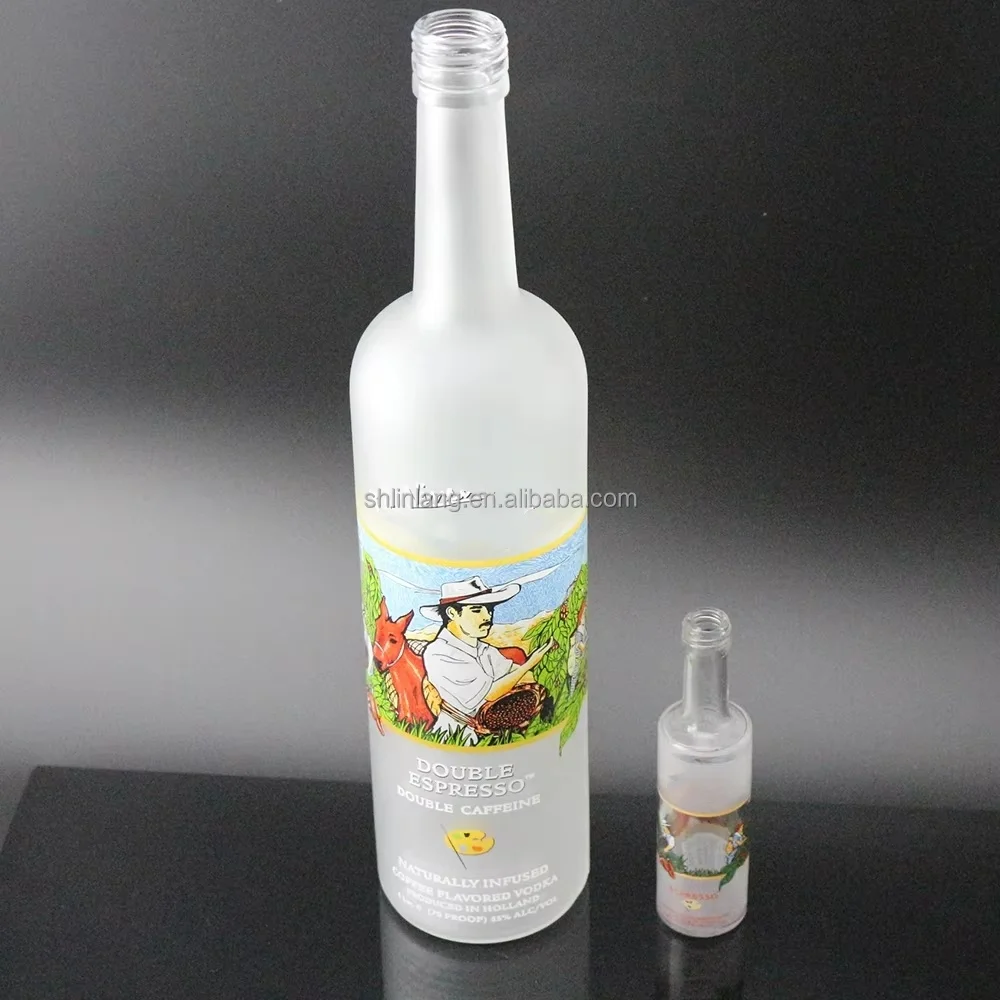 Shanghai Linlang Van Gogh Painting Luxury 1 Liter Liquor Alcohol Vodka Glass Bottle