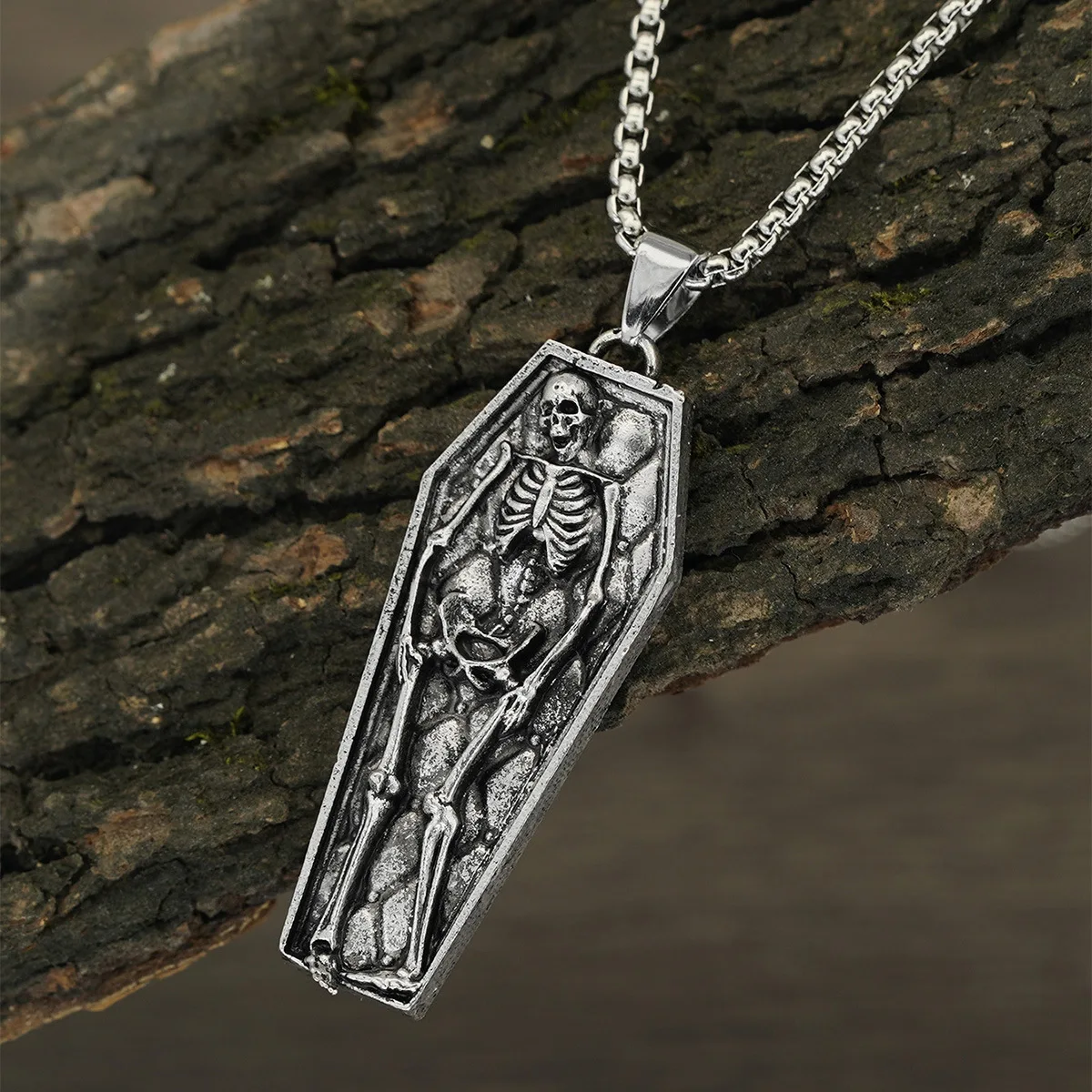 Collier Chaîne Squelette – Style Gothique Punk Steampunk – Pour Hommes – Longueur 60 Cm – Neuf Avec Étiquettes
