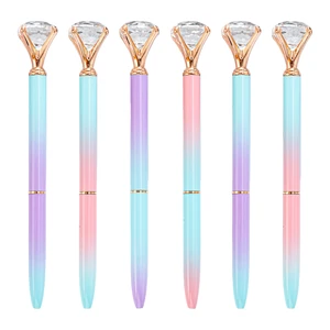 New Large Diamond Metal Ballpoint Pen for Advertising Gifts Custom Logo Printing and Office School Use
