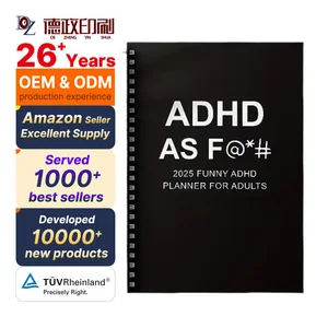 Customizable Spiral Bound A4 A6 ADHD Planner for Adults with Leather Paper 2026 Daily Notebook Open Design