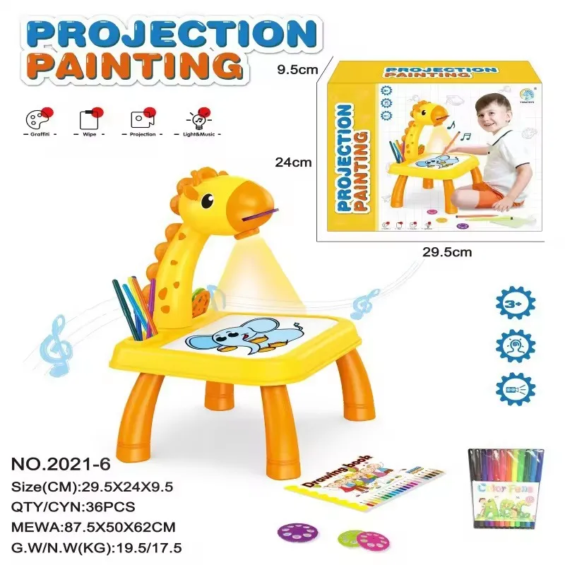 Giraffe Projector Drawing Table Multifunctional Learning Desk Painting Machine Table Drawing Board Toys for Kids