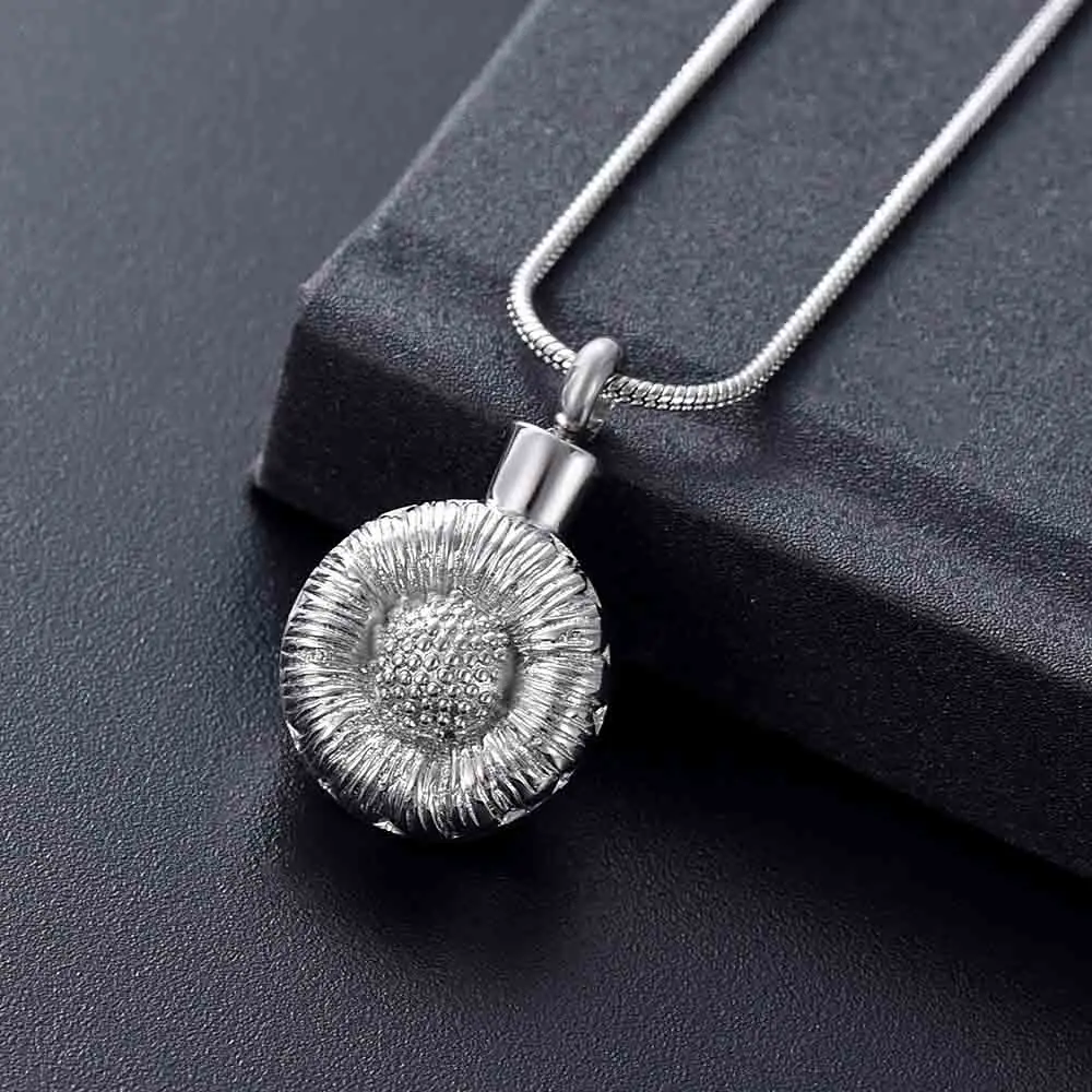 Cremation jewellery to commemorate the dead relatives/pets of aluminum alloy metal urn necklace with filling