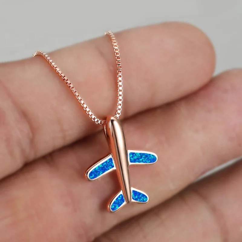 Tiny Airplane Necklace Brass